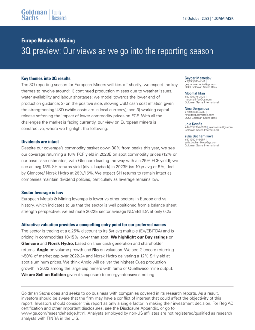 Europe Metals & Mining_ 3Q preview_ Our views as we go into the reporting season(1)Europe Metals & Mining_ 3Q preview_ Our views as we go into the reporting season(1)_1.png